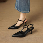 Luci Genuine Leather Pointed-Toe Mary Jane Heels
