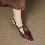 Noir Genuine Leather Heels