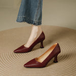 Stera Pointed-Toe Leather Heel Pumps