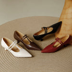 Mirel Genuine Leather T-Strap Pumps