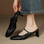 Zeva Genuine Leather Mary Jane Mules
