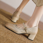 Cressa Genuine Leather Mary Jane Pumps