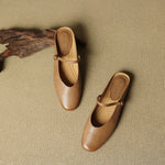 Lora Genuine Leather Mules