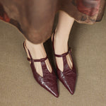 Noir Genuine Leather Heels