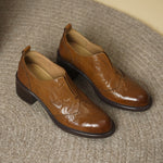 Everett Genuine Leather Wingtip Platform Shoes