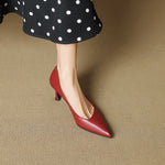 Aurea Genuine Leather Pointed-Toe Heels