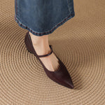 Evie Genuine Leather Pointed Toe Mary Jane Pumps