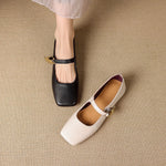 Freya Genuine Leather Mary Jane Flats