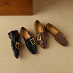 Rizon Genuine Leather Belt Buckle Shoes