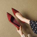 Aurea Genuine Leather Pointed-Toe Heels