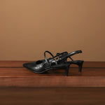Zyra Genuine Leather Mary-Jane Slingback Heels
