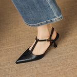 Luci Genuine Leather Pointed-Toe Mary Jane Heels