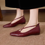 Ciela Genuine Leather Cross Strap Flats