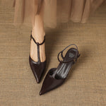 Luci Genuine Leather Pointed-Toe Mary Jane Heels