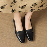 Selor Genuine Leather Square-Toe Pumps