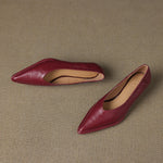 Emma Genuine Leather Pointed-Toe Heels