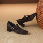Eden Genuine Leather T-Strap Heels