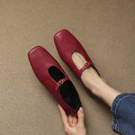 Kleva Genuine Leather Mary Jane Flats
