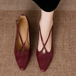 Ciela Genuine Leather Cross Strap Flats