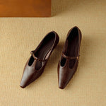 Zuri Genuine Leather T-Strap Mary Jane Pumps