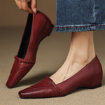 Elsi Genuine Leather Wedge Pumps