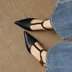 Luci Genuine Leather Pointed-Toe Mary Jane Heels