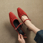 Zeva Genuine Leather Mary Jane Mules
