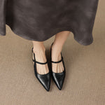 Zyra Genuine Leather Mary-Jane Slingback Heels