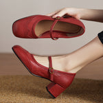 Cressa Genuine Leather Mary Jane Pumps