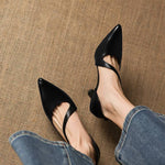Evani Genuine Leather D'Orsay Heels