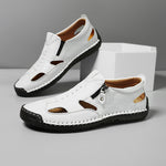 Axell Leather Closed-Toe Fisherman Sandals