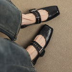 Clera Genuine Leather Mary Jane Pumps
