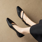 Elaria Genuine Leather Mary Jane Pumps