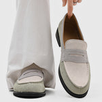 Milan Cowhide Suede Penny Loafers