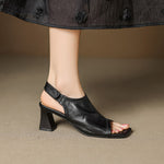 Velra Genuine Leather Slingback Heels