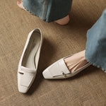 Selor Genuine Leather Square-Toe Pumps