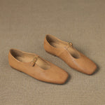 Kleva Genuine Leather Mary Jane Flats