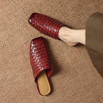 Amani Woven Genuine Leather Slip-On Mule