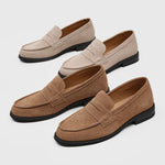Milan Cowhide Suede Penny Loafers