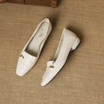 Selor Genuine Leather Square-Toe Pumps
