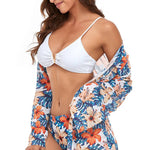 Delia® | White Print Beach Bikini and Blouse Set