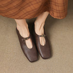 Kleva Genuine Leather Mary Jane Flats