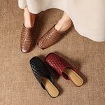 Amani Woven Genuine Leather Slip-On Mule