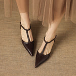 Luci Genuine Leather Pointed-Toe Mary Jane Heels