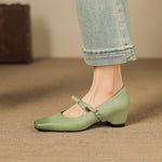 Rosalie Genuine Leather Mary Jane Pumps