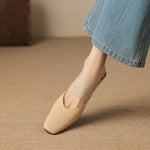 Maren Genuine Leather Square-Toe Mules