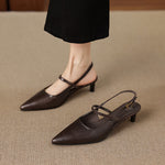 Zyra Genuine Leather Mary-Jane Slingback Heels