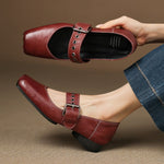 Clera Genuine Leather Mary Jane Pumps
