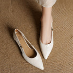 Zephy Genuine Leather Pointed Flats