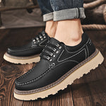 Rowen Genuine Leather Lace-Up Moc Toe Shoes